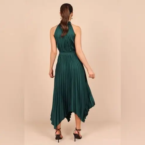 ✨Women Midi Dresses Green Sleeveless Halter Irregular High Waist Sz L Sundress✨ Size L