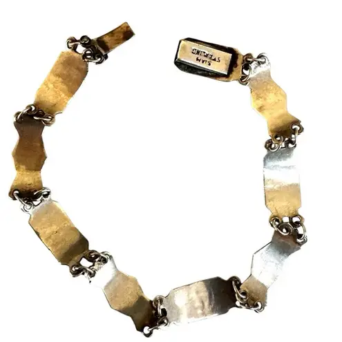 Vintage 1960s Siam Sterling Niello Bracelet Silver