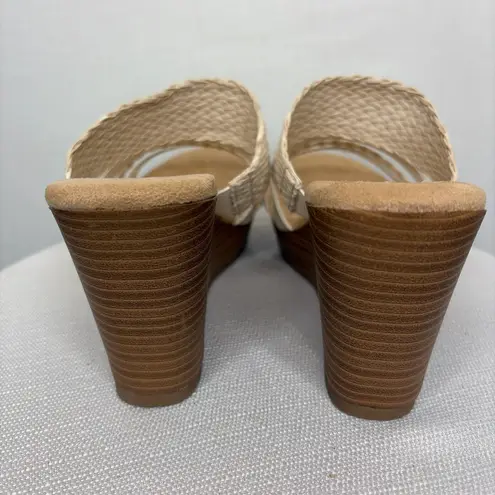 Jellypop Cream Woven Strap Wedge Sandals Memory Foam Size 8(B95)