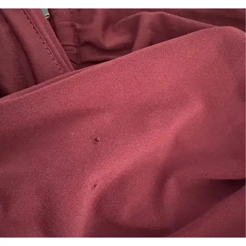 SELF PORTRAIT Cropped Long Sleeve Draped Gathered Knit Blouse Burgundy Top Sz 0 Red