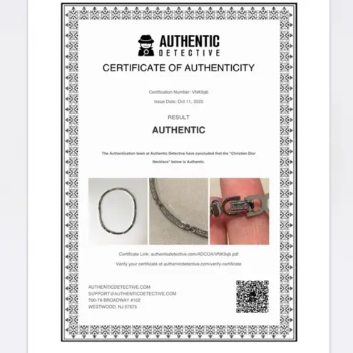 Christian Dior Vintage Silver Rhinestone Collar Necklace