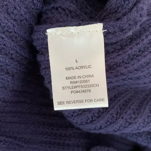 Pink Rose Navy Blue Split Sleeve V-neck Knit Sweater