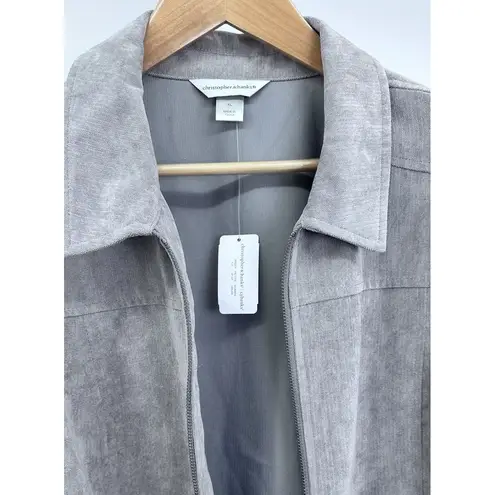 Christopher & Banks Women's New Jacket Gray XL Full Zip Long Sleeve Coat