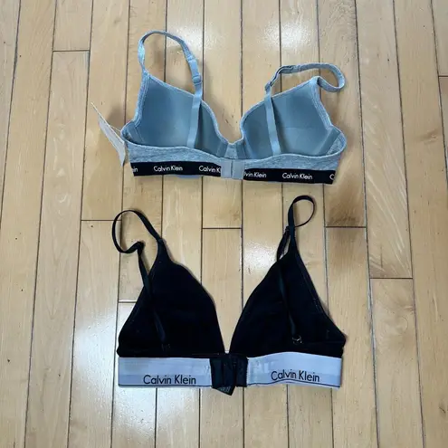 Calvin Klein NWT Padded Grey Knit Bra Size 34B + Free Black Bra Size Small