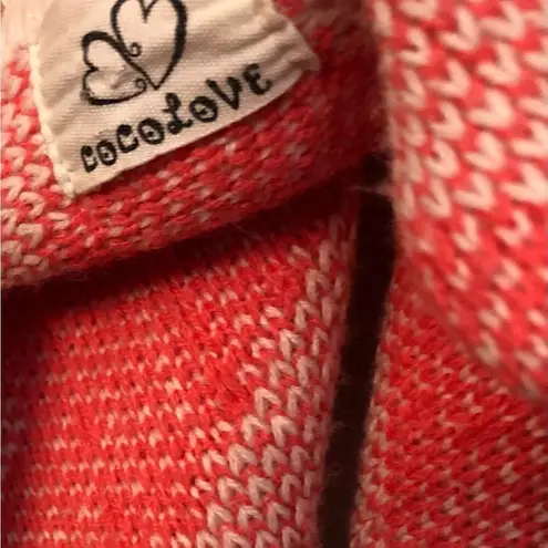 Coco Love chevron print coral and white cardigan White Size L