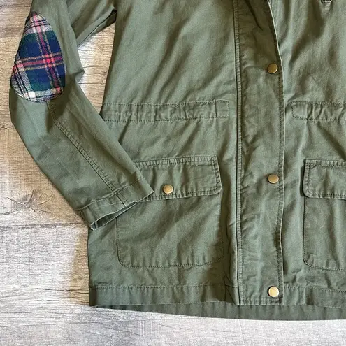 Mine Utility Jacket Womens S Army Green Full Zip Hooded Cinch Waist Military