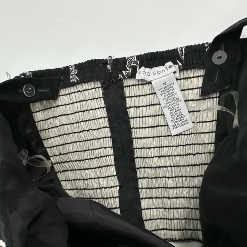 Madison Leigh Dress Women’s 12 Black Floral Tie Belt Sundress Classic Elegant