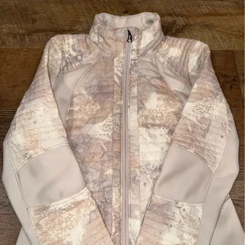 Calia by Carrie Underwood Moto Hybrid Faltering Puffer Jacket Cameo Blush Pink Size XS