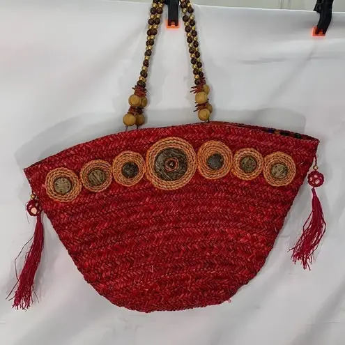 Flora Bella Bohemian Tote Bag Red