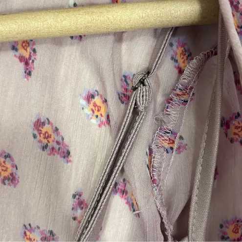 Mudd  Chiffon Dress Junior Sz S Floral Pastel Boho Cottage Peasant Milkmaid Fairy