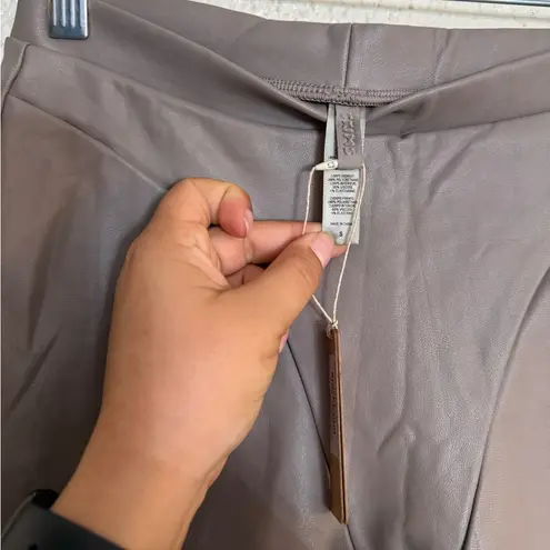 SKIMS faux leather biker short Cement color size S NWT