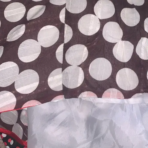 Amanda Lane brown with white polka dots fit n flare sleeveless dress Size 14