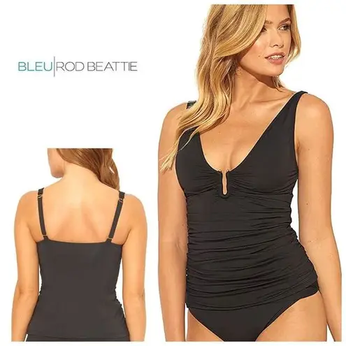 Bleu Rod Beattie New.  black tankini top. Size 10. Retails $129