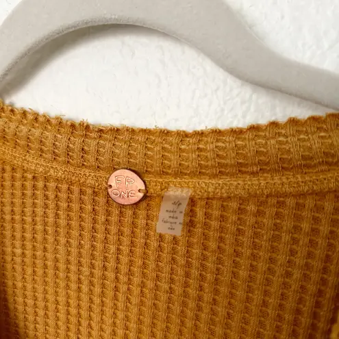 Free People [] Mustard Yellow Colt Henley Long Sleeve Cotton Thermal Size Small S