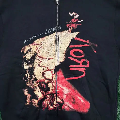 Korn Follow The Leader Nu Metal Band Zip-Up Hoodie Size Large