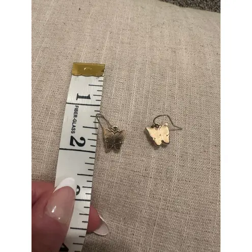 Butterfly Drop Earrings in White and Gold Mother of Pearl Style