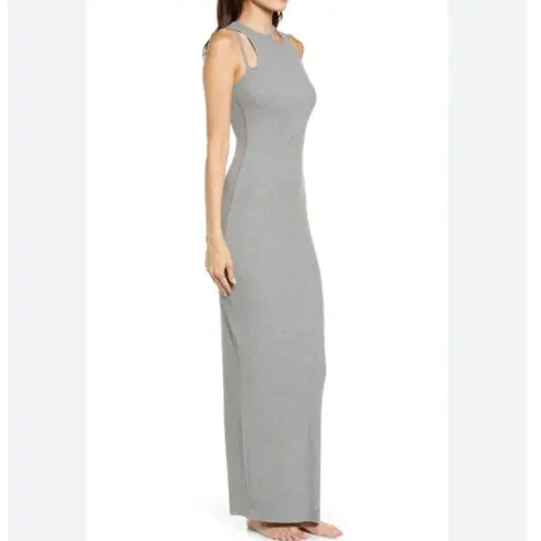 SKIMS Soft Lounge Rib Cutout Nightgown Heather Grey