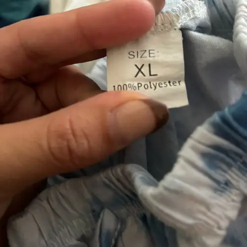 Women's junior elastic waist shorts tye dye soft bottoms Blue Size XL - Image 2