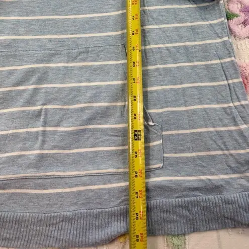 Peyton Primrose Blue White Striped Pocket Tunic Top Shirt XL TG Rayon Spandex