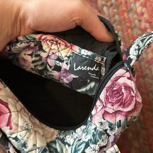 80s VTG ROSE QUILTED MINI TRAVEL DUFFLE BAG