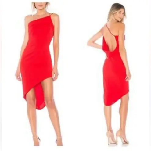 Katie May asymmetric, one-shoulder draped back party dress