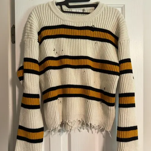 Lush Clothing Women’s Stripped Distressed Sweater | NWOT