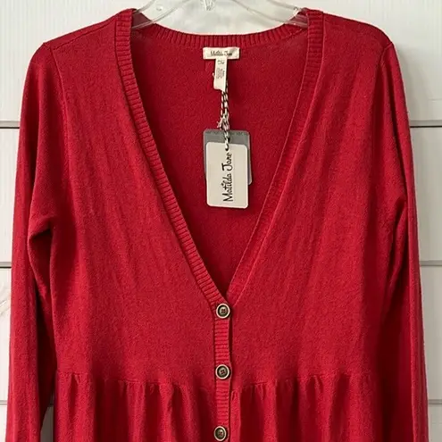 Matilda Jane Brilliant Daydream Love Me Tender Cardigan Sweater Red Small NEW