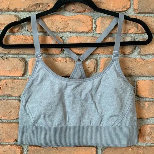 All In Motion Sports Bra Size XXL Gray Strappy Back Workout Athletic Activewear
