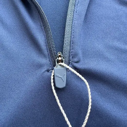 Puma  Shine Lightweight Quarter Zip Long Sleeve Pull Over in Navy Blue Size Large