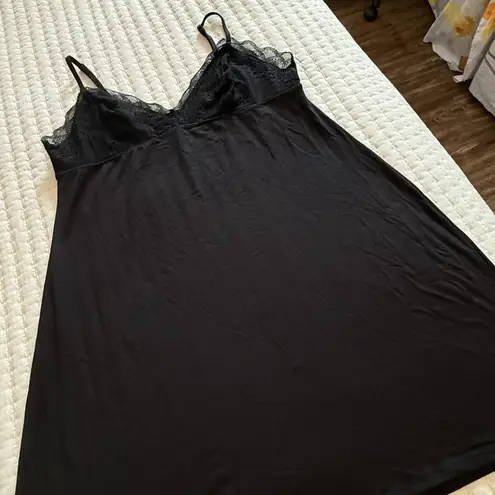 Gilligan O’Malley Slip Chemise Dress Nightgown Sz L Large Black Sleeveless