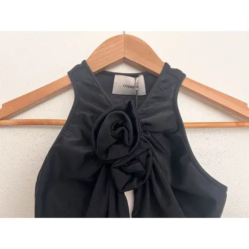 Coperni Rosette Racerback Stretch Jersey Crop Top Black Size XS Sleek Minimal