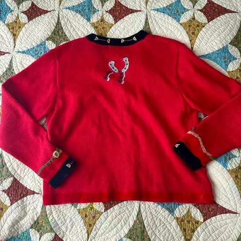 American Vintage Unique vintage 90s red and black horse grandma cardigan sweater