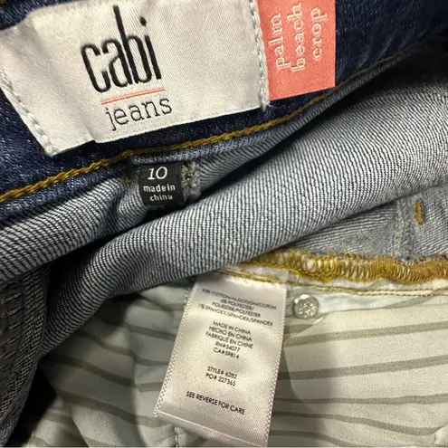 CAbi  Jeans Palm Beach Crop Denim High Rise Button Fly Blue Jeans Womens 10