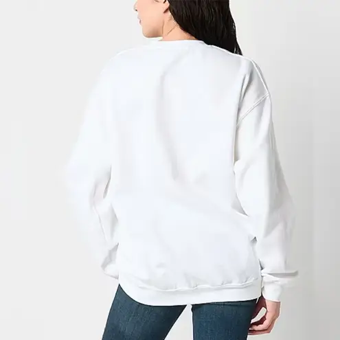 Nirvana Size M White Sweatshirt W/Vibrant Graphic Nevermind & Smiley Face New