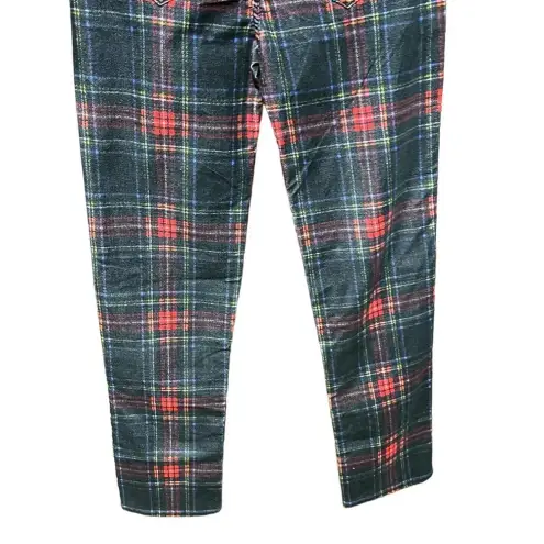 Pam & Gela Tartan Plaid Slim Crop Pant Red Multi Size 25