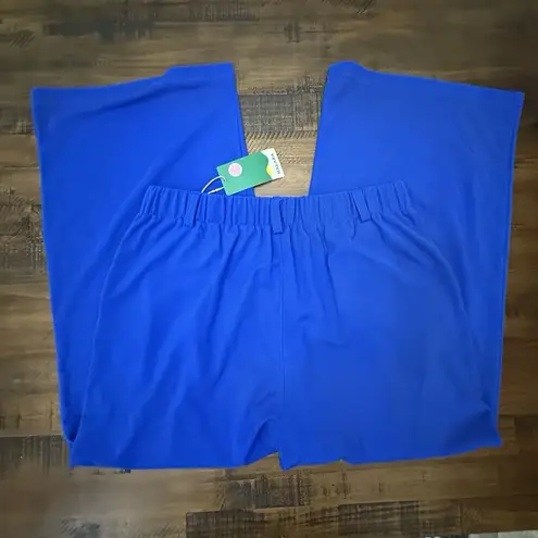 Halara Women's Flex High Waisted Side Pocket Wide Leg Waffle Blue Work Pants XL