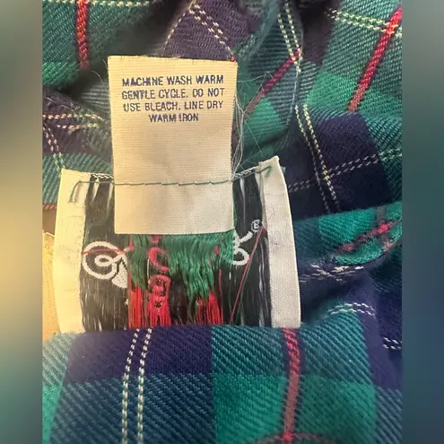 Lanz Originals Tartan Plaid Flannel Dress Size 10 VINTAGE 1980's Blue