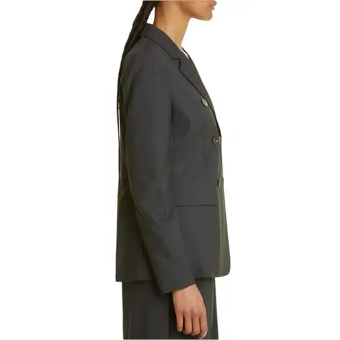 Max Mara Editore Double Breasted Virgin Wool Blazer Dark Gray 0