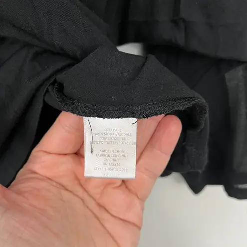 Haute Hippie XS Black Mixed Media Modal 3/4 Dolman Sleeve Blouse Top