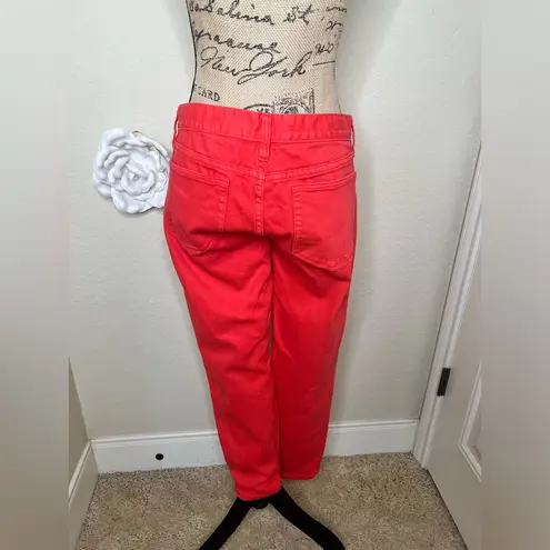 J.Crew NTM: Coral Colored Mid Rise Toothpick Skinny Jeans Sz 29