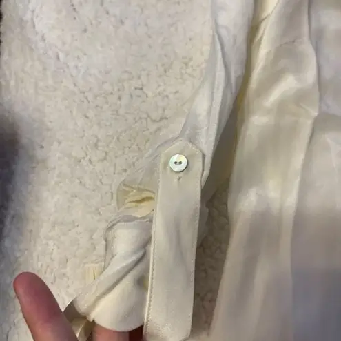 Line and Dot NWT Silk Ivory Button Down