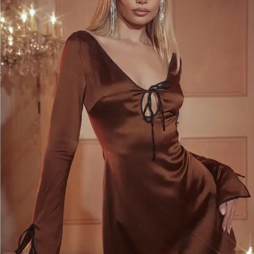 House Of CB NWT  Sakina Dress in Coffee