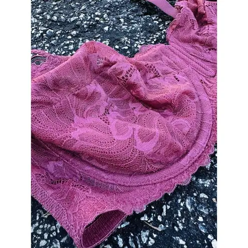 Auden Women's 34B Unlined Lace Balconette Coverage Underwire Bra Red Sexy NWOT Size undefined