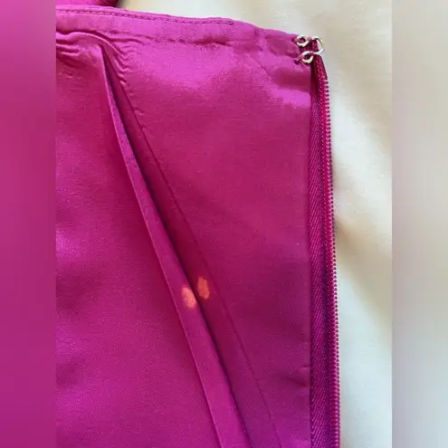 Ellen Tracy Vintage Magenta 100% Silk 2 Piece Suit Size 6