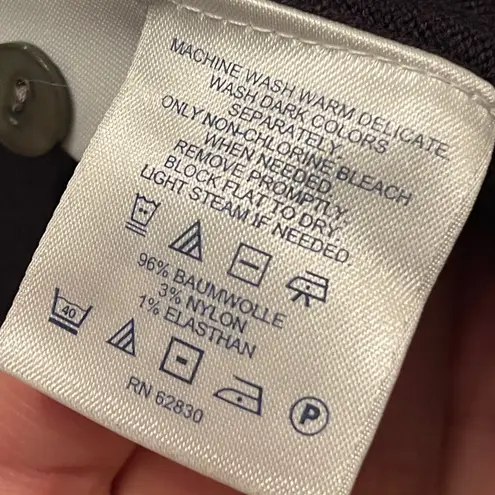 Lands' End  Sweater Medium Black Button Down Cardigan Long Sleeve cotton