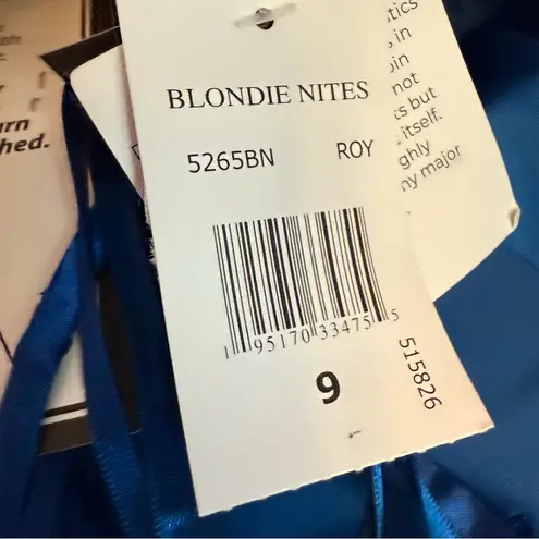 Blondie Nites Juniors' Sequin Illusion Ball Gown Royal Blue Sz 9