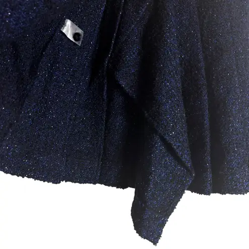 Hill House Blair Wool Navy Metallic Tweed Pleated Mini Skirt Size Small