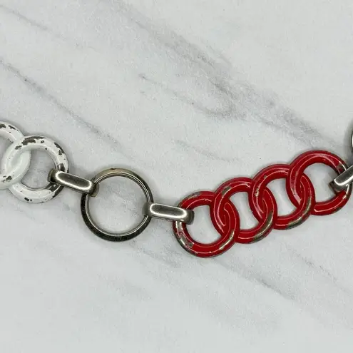 Vintage Red White Blue Chain Link Belt XS/Small (S) ✨