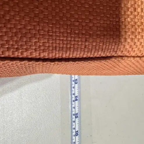 NWT Earth Axxessories Womens Woven Double Handle Tote Shoulder Bag Burnt Orange