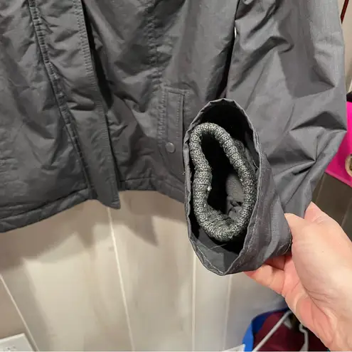 Hollister Cute  charcoal gray peach fleece lined all weather jacket w/hood crop